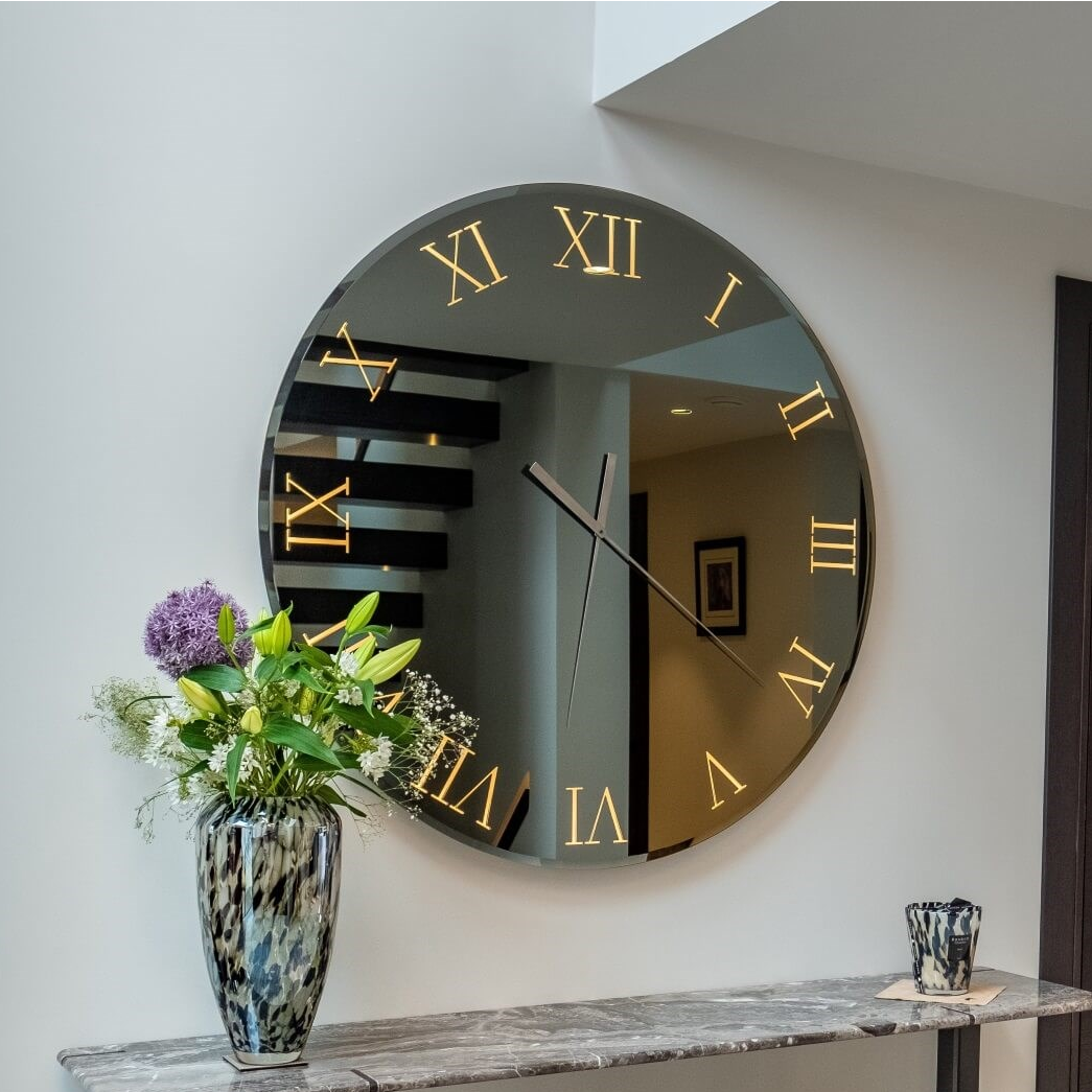 Titanium Mirror/Clock