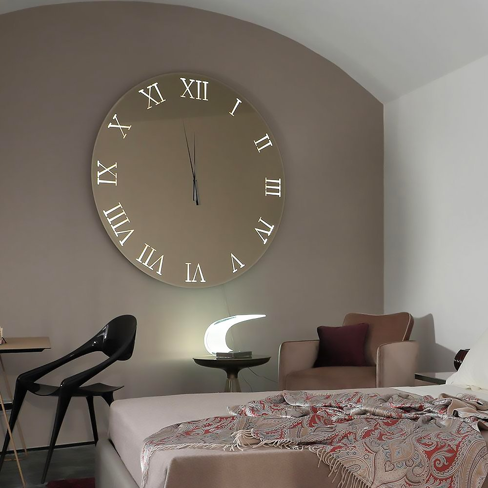 Titanium Mirror/Clock